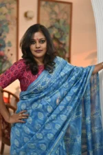 Blue_Chanderi_Block_Print_Saree_SACHBL001_featured