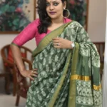 Green_Leafy_Chanderi_Block_Print_Saree_SACHGR001_featured