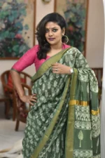 Green_Leafy_Chanderi_Block_Print_Saree_SACHGR001_featured