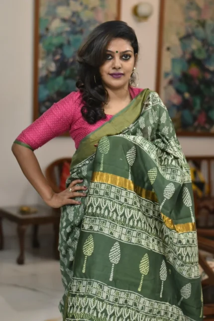 Green_Leafy_Chanderi_Block_Print_Saree_SACHGR001_gallery_1