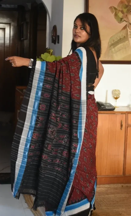 Maroon_Sambalpuri_Ikkat_Saree_SAIKMR001_gallery_1