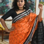 Orange_Sambalpuri_ikkat_Saree_SAIKOR001_featured