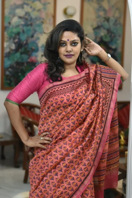 Peach_pink_chanderi_block_print_saree_SACHPE001_featured