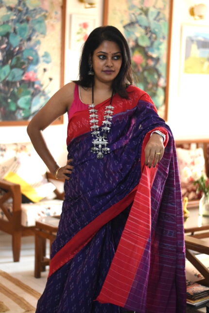 Violet_Sambalpuri_ikkat_Saree_SAIKVL001_gallery_1