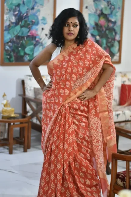 Peach_chanderi_block_print_saree_SACHPE002_gallery_1