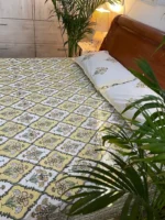 Narcissus_Flower_Block_Print_Bedsheet_BDHBYL002_gallery_2