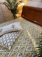 Narcissus_Flower_Block_Print_Bedsheet_BDHBYL002_gallery_3