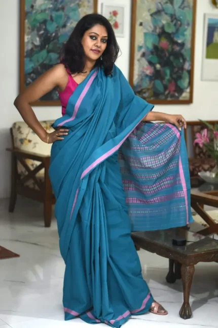 Teal_Begumpuri_Cotton_Saree_SABGTL001_gallery_1